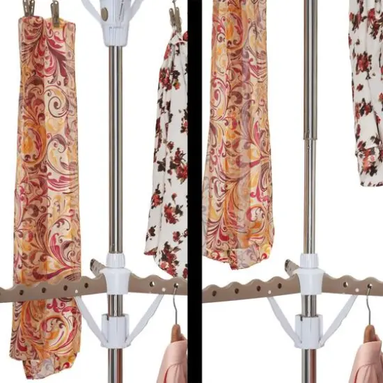 Household Essentials 2-Tier Tripod Clothes Drying Rack Brown {9}