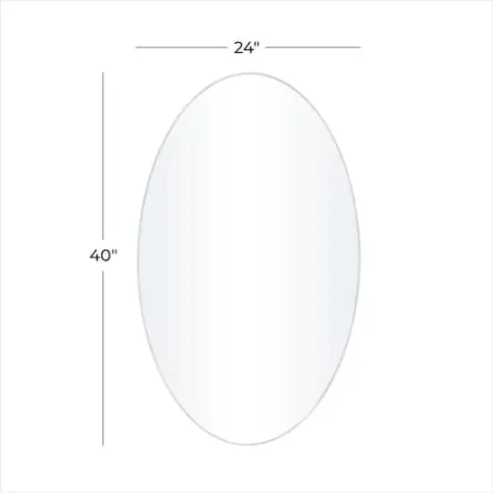 White Contemporary Wall Mirror, 24" x 1" x 40" {6}