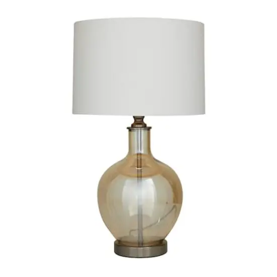 White Polyester Traditional Table Lamp, 27" x 17" x 17" {1}