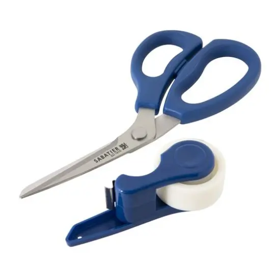 Sabatier 2-in-1 All-Purpose Gift Wrap Scissors with Removable Tape Dispenser Blade Cover Gray {2}
