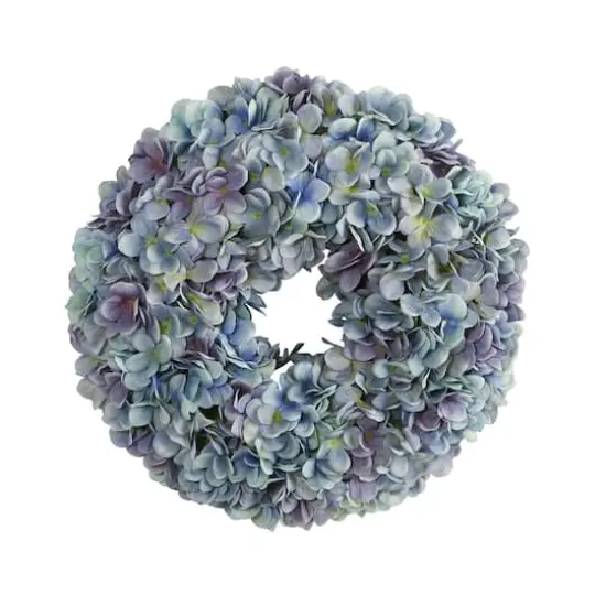 16" Blue Hydrangea Wreath {1}