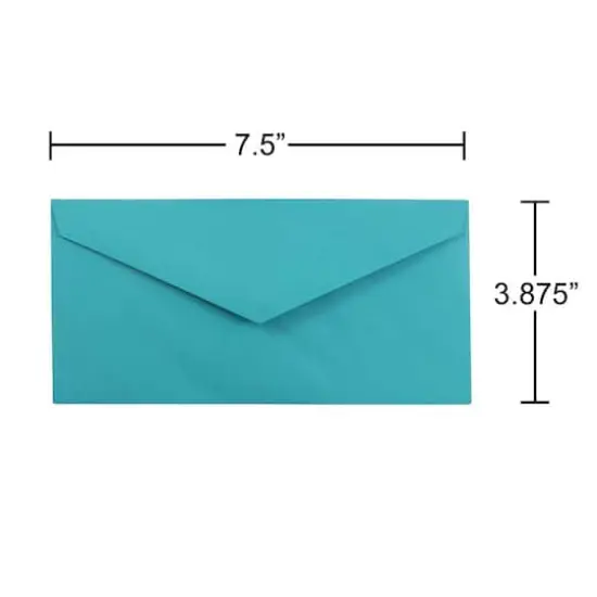 JAM Paper 3.875" x 7.5" Brite Hue Monarch Envelopes, 50ct. Sea Blue {6}