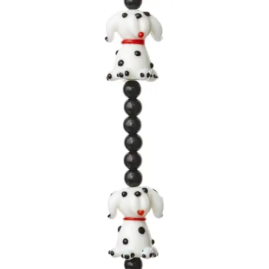 Black & White Dog Glass Lampwork Beads, 20mm by Bead Landing&trade; {1}