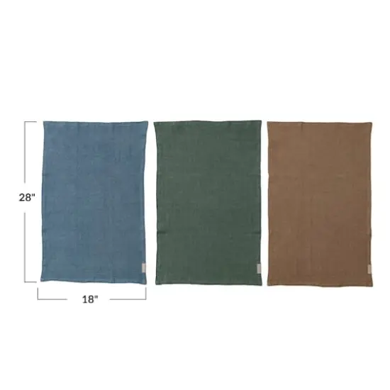 Hello Honey&reg; Stonewashed Linen Blend Tea Towel with Twill Tape Corner Set {7}