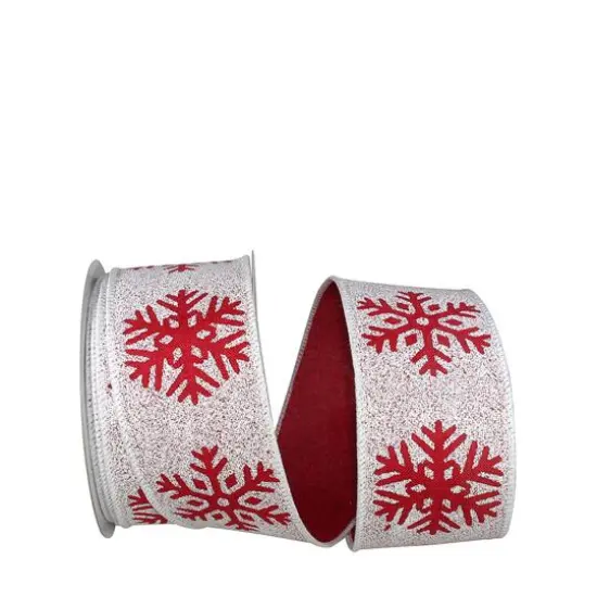 JAM Paper 2.5" x 10yd. Wired Snowflake Drifts Ribbon {1}