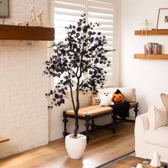 6ft. Artificial Halloween Black Maple Tree {8}
