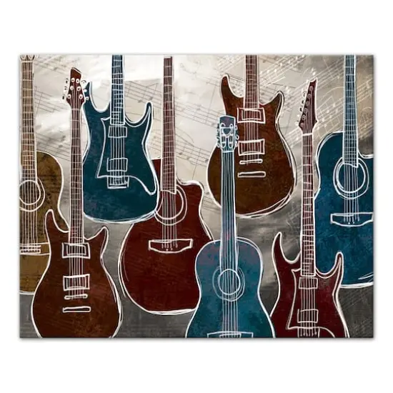 Guitar Party 20" x 16" Canvas Wall Art {1}