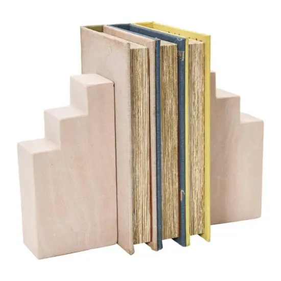 Hello Honey&reg; 6.5" Geometric Marble Bookend Set Blush {3}