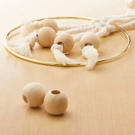 Natural Wood Round Beads by Loops & Threads&reg;, 25mm {4}