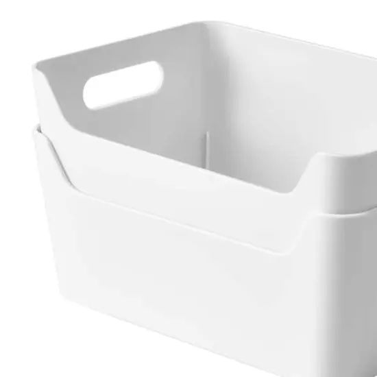Medium White Open Storage Bin by Simply Tidy&reg; {7}