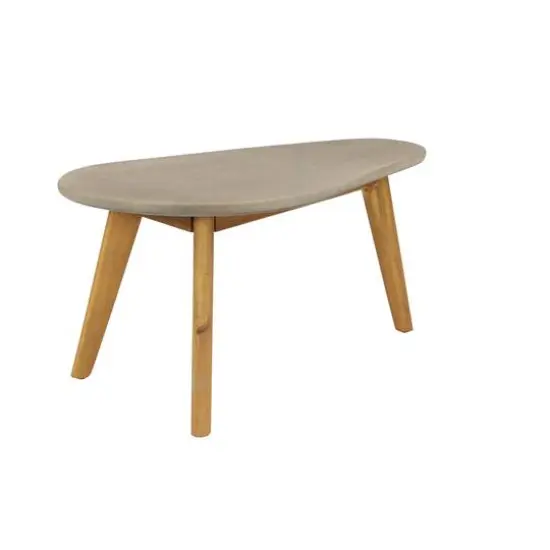 29" Gray Resin Modern Outdoor Accent Table {6}