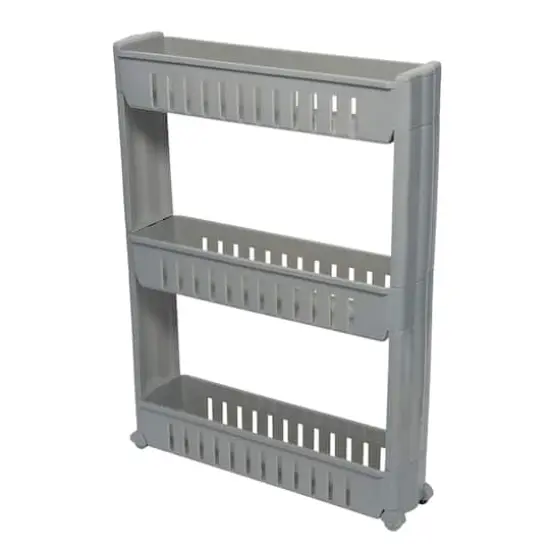 Simplify 3-Tier Slim Slide-Out Storage Cart Gray {1}
