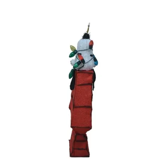 Peanuts&reg; 2ft. 3D Pre-Lit Snoopy on Dog House with Star Yard Art {3}