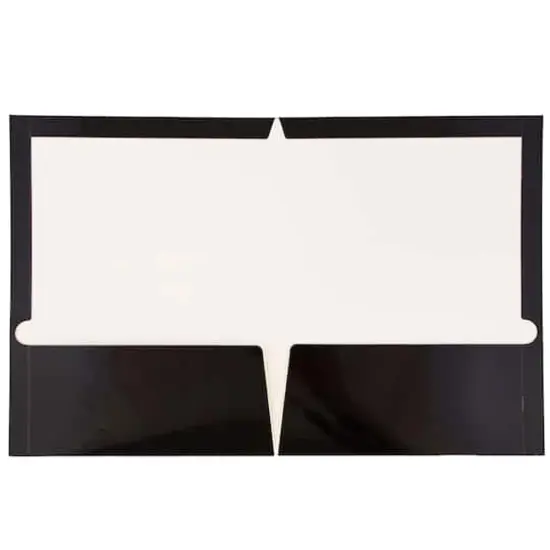 JAM Paper Glossy Laminated Two Pocket Folders, 100ct. Black {4}