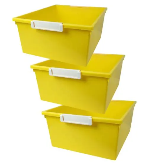 Romanoff&reg; Tattle&reg; 12qt. Tray with Label Holder, 3ct. Yellow {1}