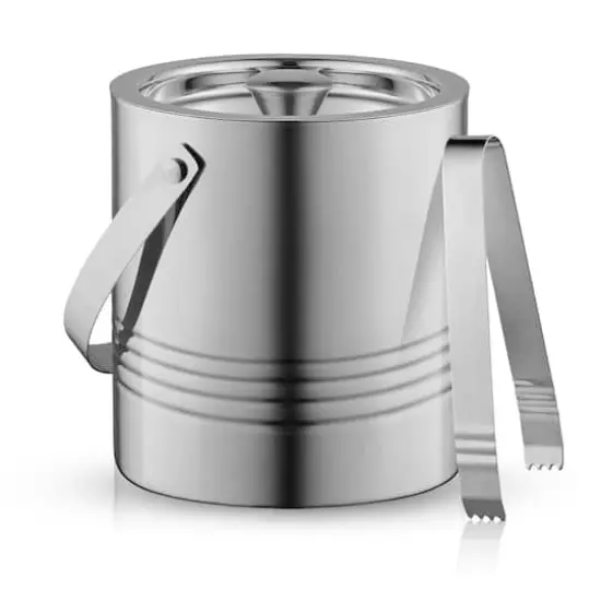 JoyJolt&reg; Double Wall Stainless Steel Ice Bucket with Strainer & Tongs {1}