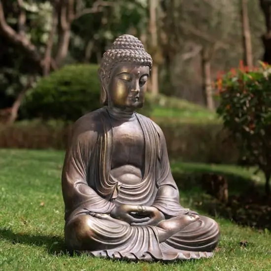 Glitzhome&reg; 23" Meditating Buddha Statue {4}