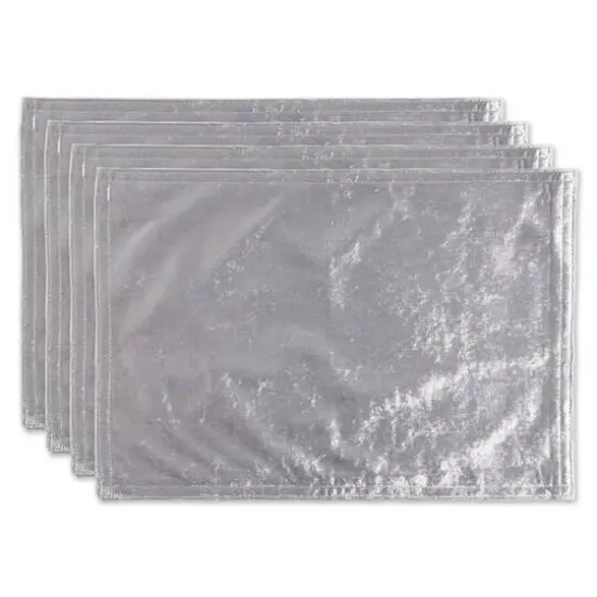 DII&reg; Velvet Placemats, 4ct. Silver {1}