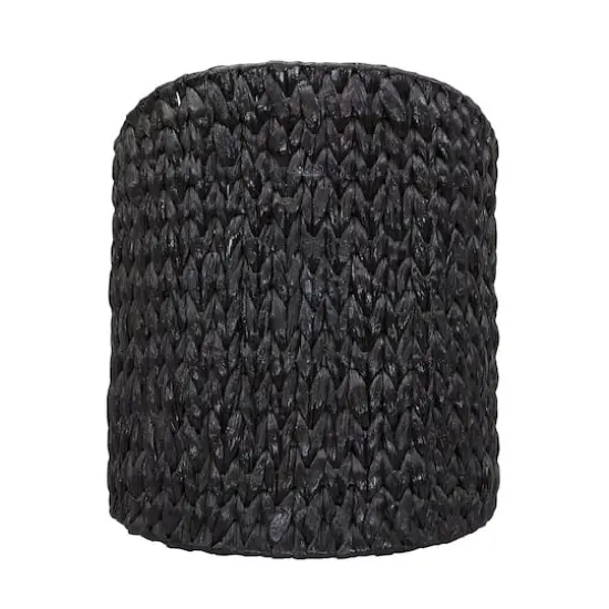 Household Essentials 15.5" Oval Hyacinth Magazine Rack Black {6}