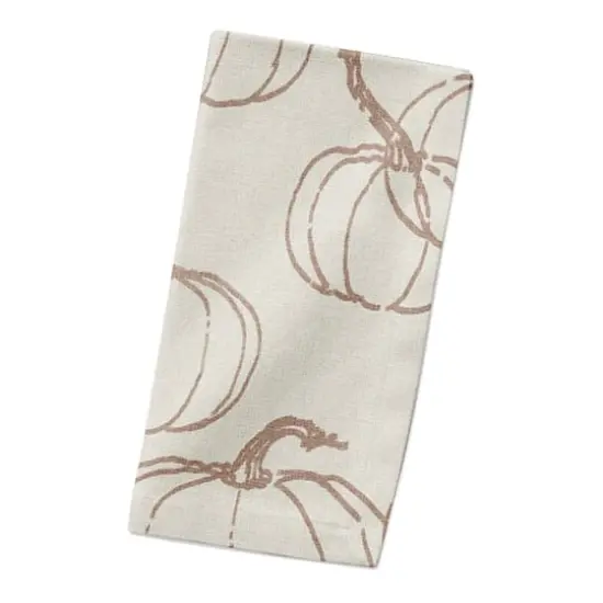 Dusty Rose Multi Pumpkin Pattern Cotton Twill Napkin {3}