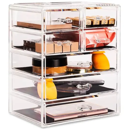 Sorbus Makeup & Jewelry Storage Case with 3 Large & 4 Small Drawers Clear {1}