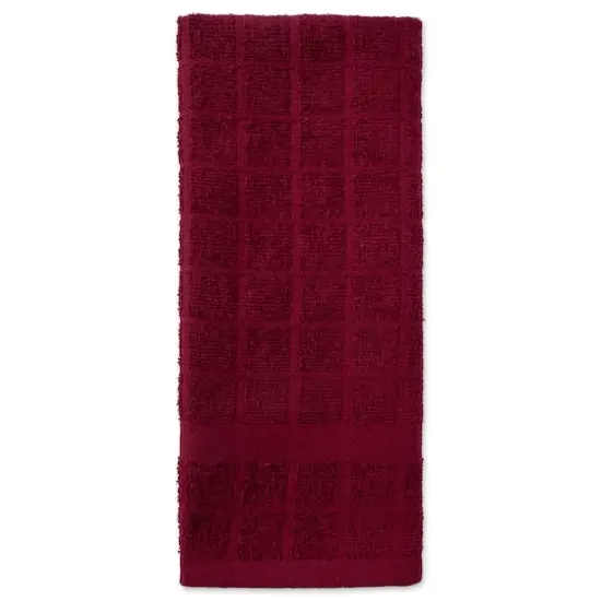 DII&reg; Windowpane Terry Dish Towels, 4ct. Wine {4}