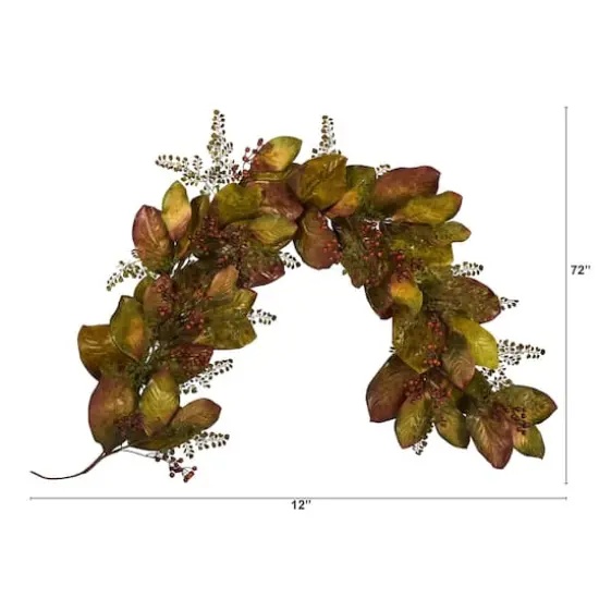6ft. Magnolia Leaf & Berries Garland {3}