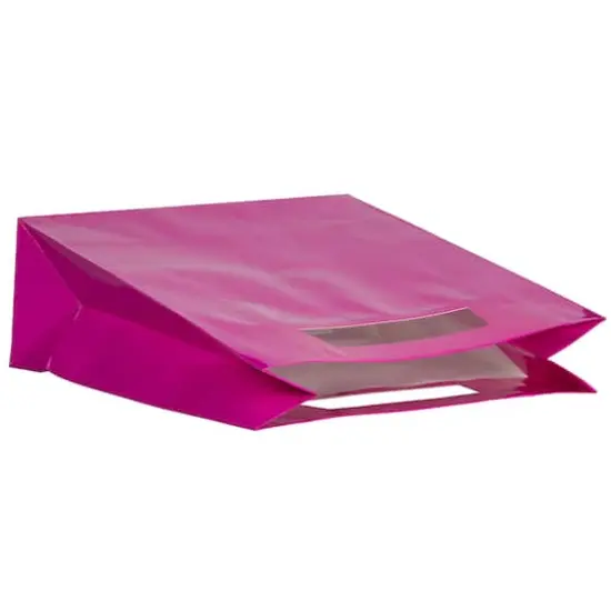 JAM Paper Large Heavy Duty Rectangle Handle Gift Bags, 3ct. Hot Pink {6}