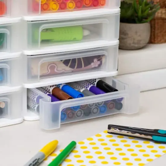 IRIS White 4-Drawer Compact Desktop System Set {5}