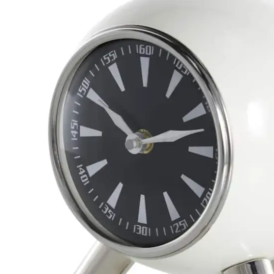 8.5" Silver OrbMetal Clock with Black Clockface & Silver Tripod Legs {5}