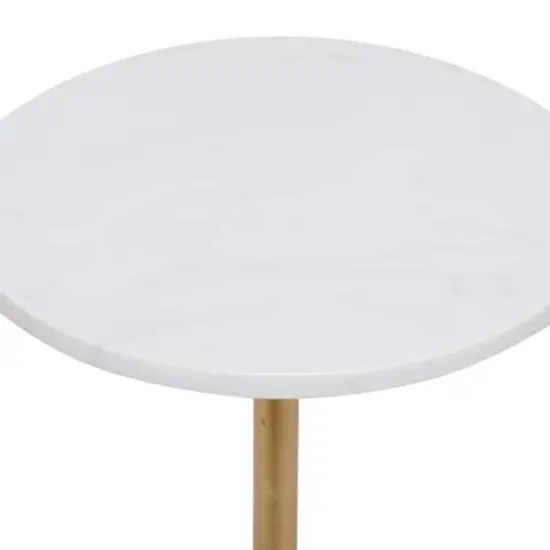 25" Gold Iron Contemporary Accent Table {5}