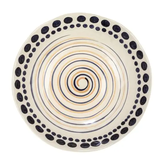 Hello Honey&reg; 14.75" Round Hand-Painted Stoneware Serving Bowl with Design {10}