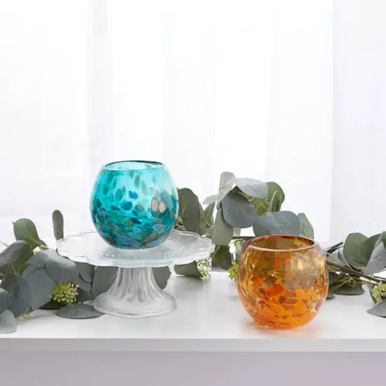 4" Orange Bowl Vase {12}