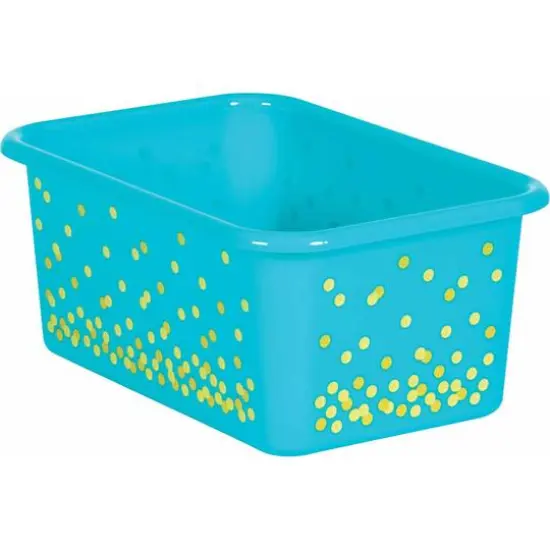 Teacher Created Resources&reg; Small Confetti Plastic Storage Bin, 3ct. Teal {4}
