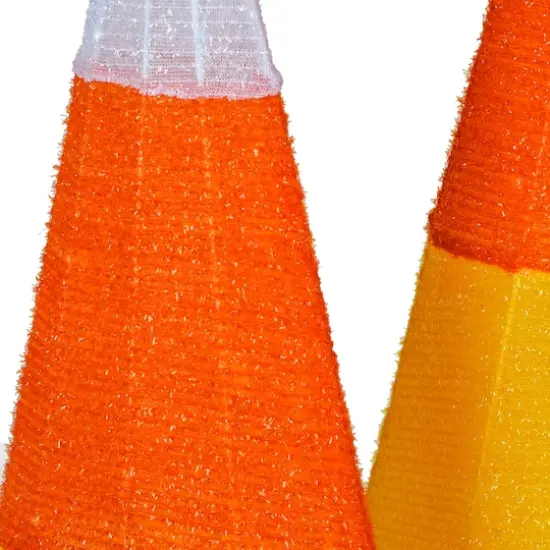 3-Piece Pre-Lit Candy Corn Cones {4}