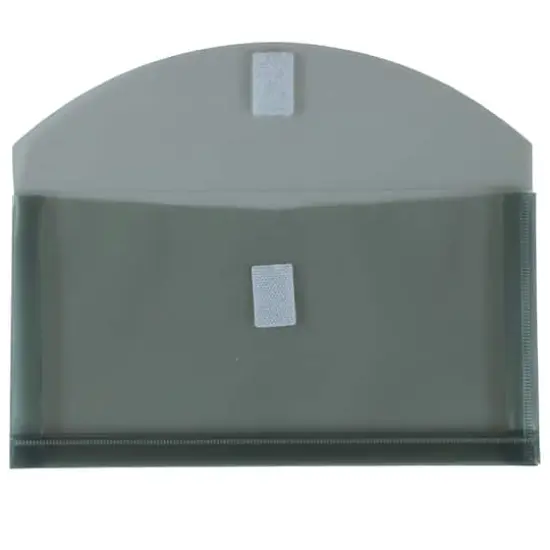 JAM Paper 5.25" x 10" Plastic Hook & Loop Closure Envelopes, 12ct. Smoke Grey {4}