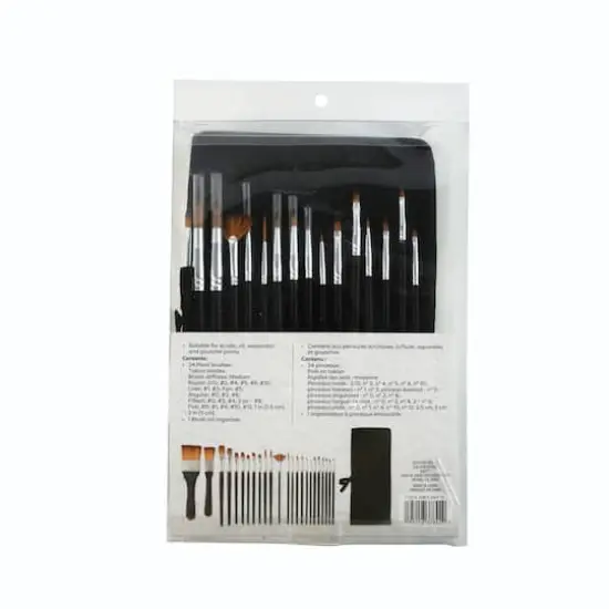 Mixed Media 25 Piece Paint Brush Set with Roller Organizer by Artist's Loft&reg; {6}