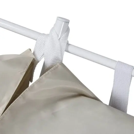 Honey Can Do White/Natural Double Bounce Back Hamper with Wheels and Lid {11}