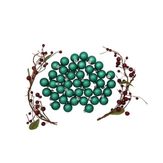 Whitehurst 40ct. 1.25" Matte Glass Ball Ornaments Green Matte {4}