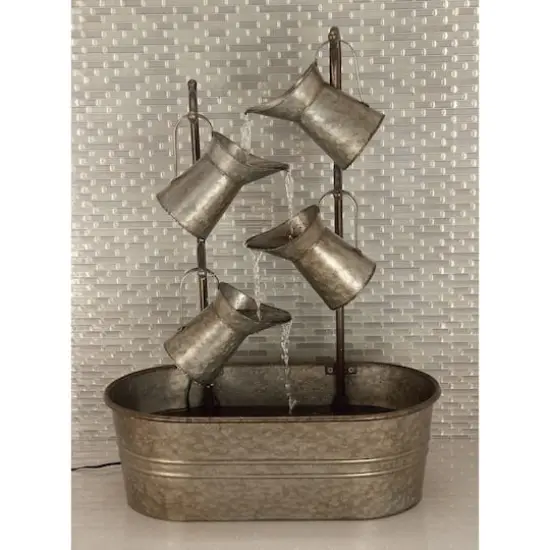 34" Gray Iron Farmhouse Fountain {10}