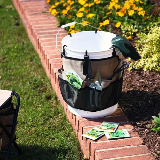 Household Essentials 19" Bucket Caddy with Trim Brown {6}