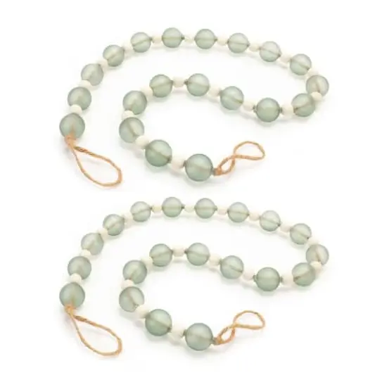 45" Green Glass & Wood Bead Garlands, 2ct. {1}