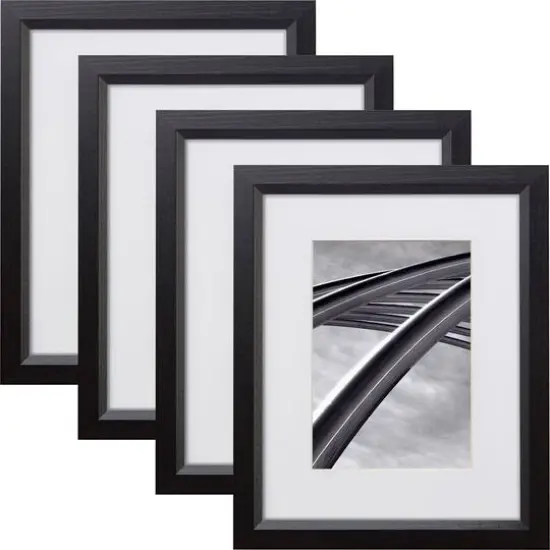 Craig Frames 4 Pack Economy Ebony Hardwood Picture Frame with Mat {7}