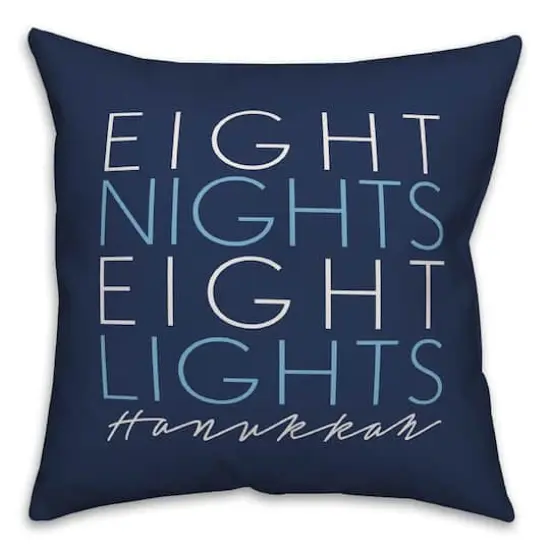 Eight Nights Eight Lights 18x18 Spun Poly Pillow {1}
