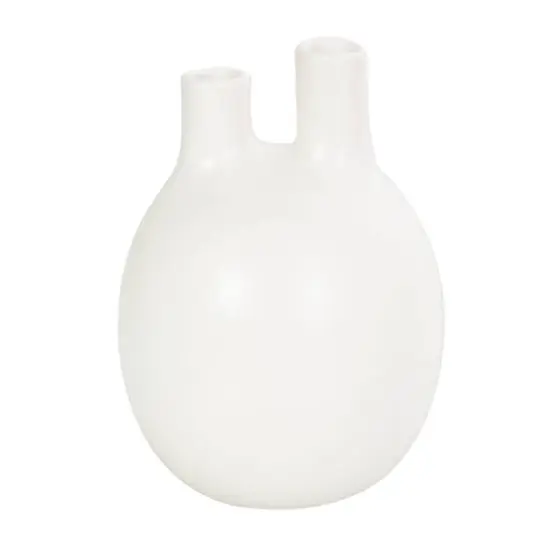 CosmoLiving by Cosmopolitan White Ceramic Round Bud Vase Set with Multiple Openings {10}