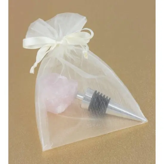 Wine Stopper with Rose Quartz {5}