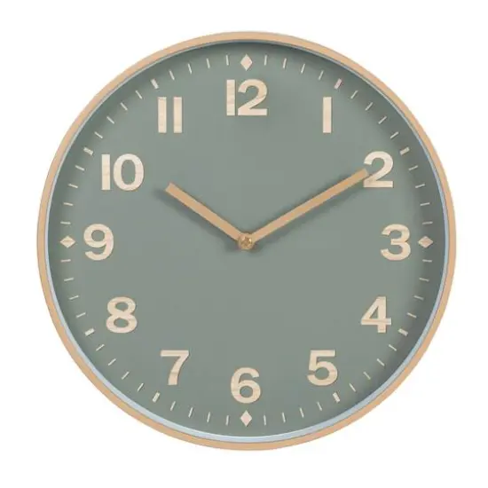 Hello Honey&reg; Green & Tan Round Plastic Wall Clock {1}