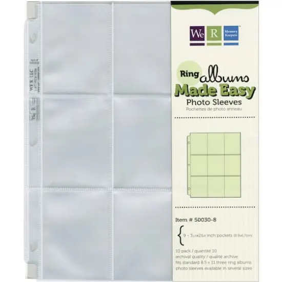 We R Memory Keepers&reg; 8.5" x 11" Ring Baseball Card Photo Sleeves {1}