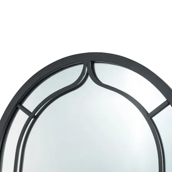 Glitzhome&reg; 33" Black Arched Windowpane Wall Mirror {5}