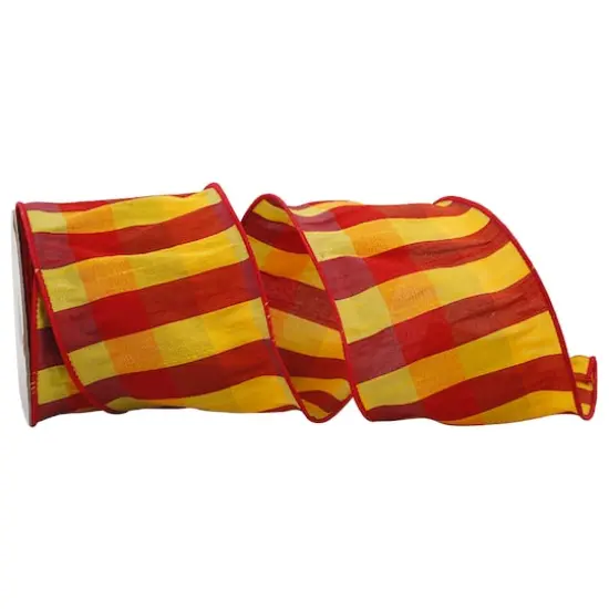 Reliant 4" x 10yd. Naples Check Wired Ribbon {1}